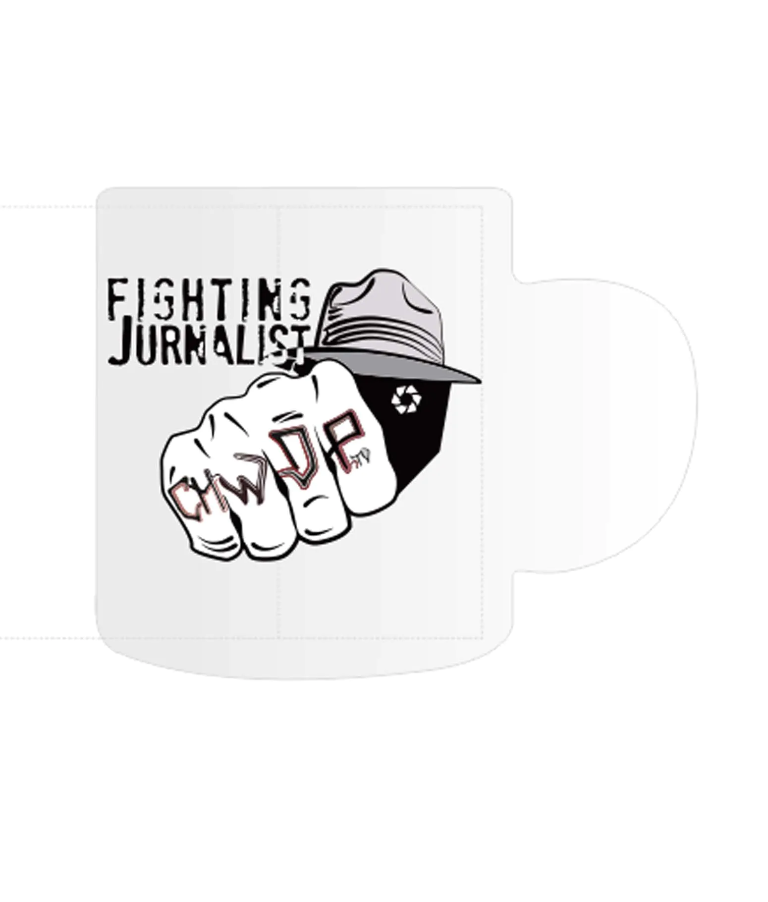 Kubek Fighting Jurnalist logo bez tła